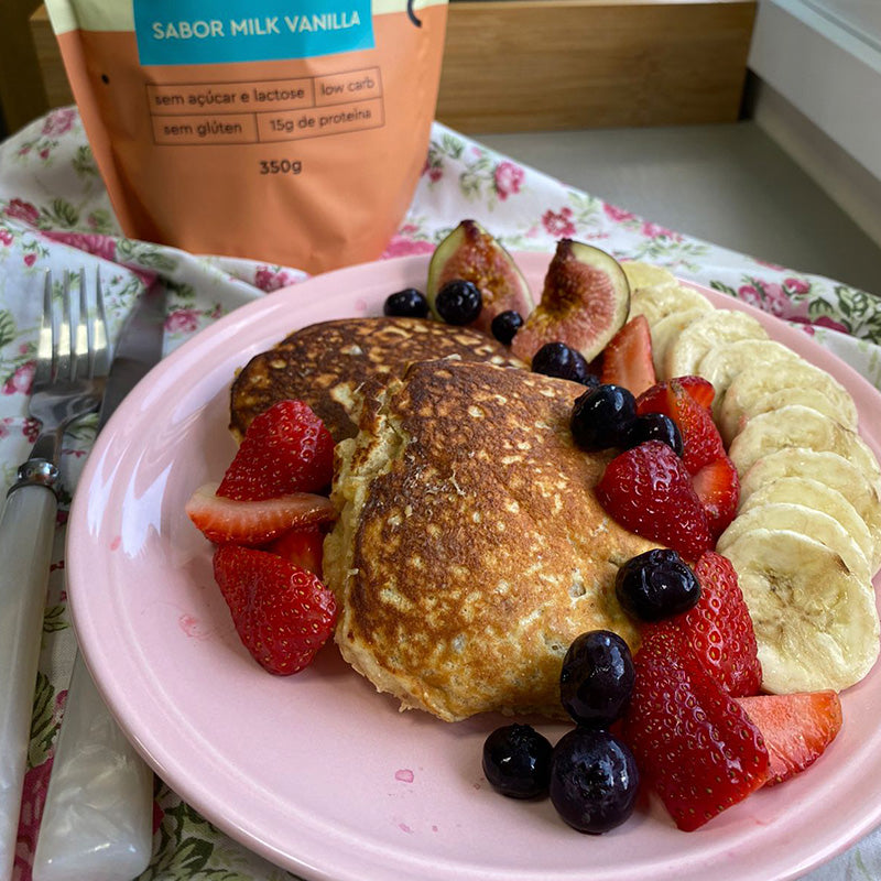 Panqueca Proteica Milk Vanilla MyDream. Sem glúten, sem lactose e sem adição de açúcar